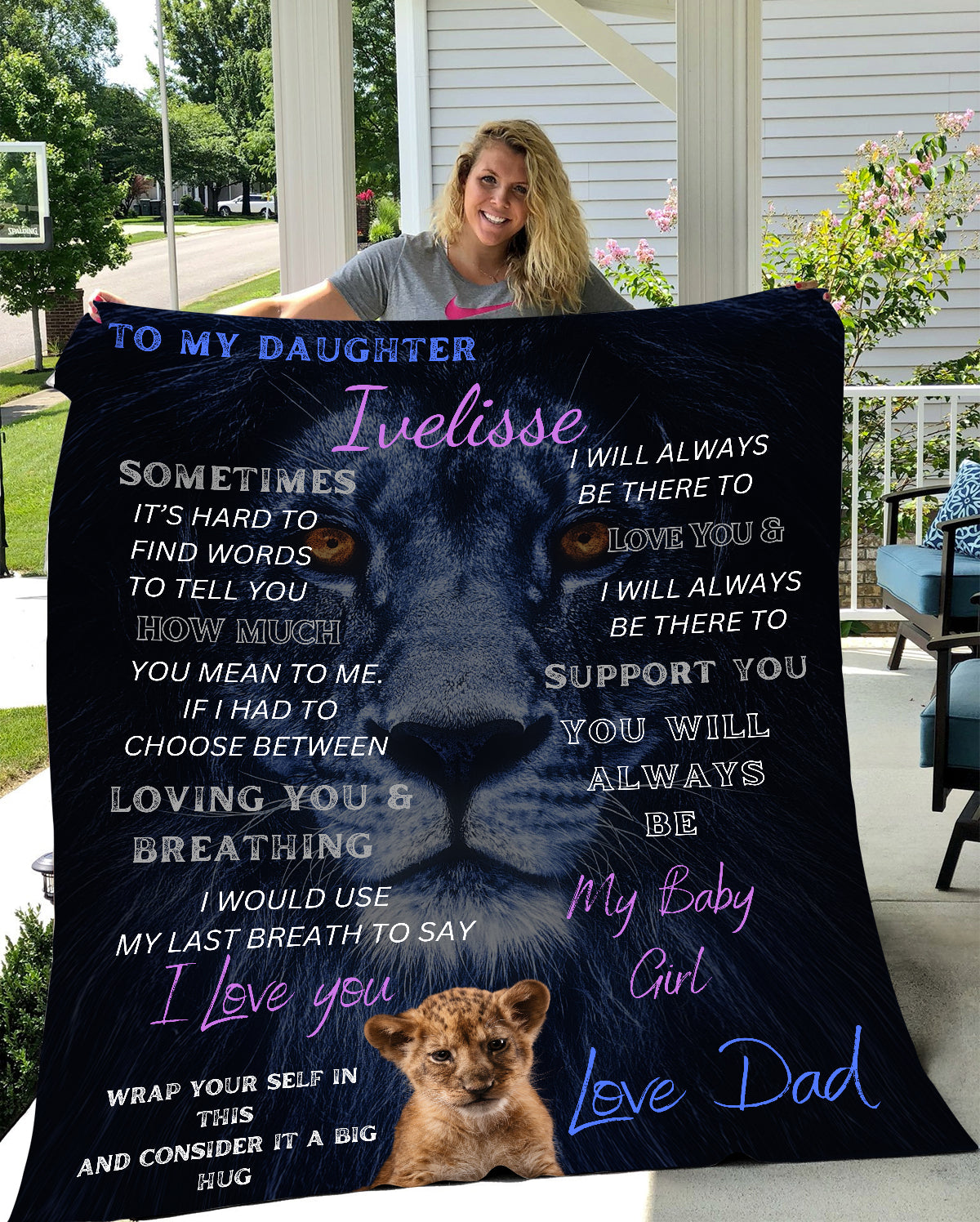 Personalized Daughter Cozy Plush Fleece Blanket - 60x80 (Queen)