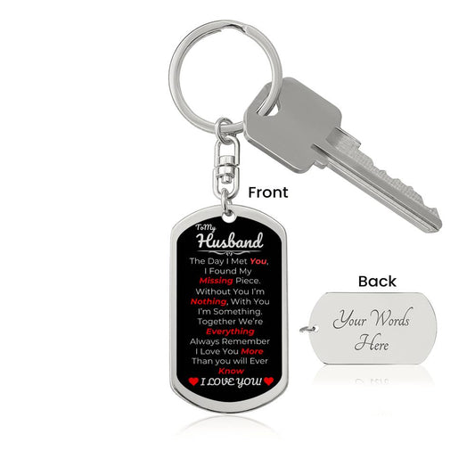To My Husband| Engraved Dog Tag Keychain