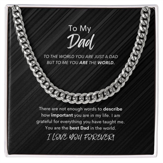 To My Beloved Dad Chain| Cuban Link Chain