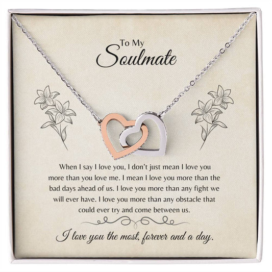 To My Soulmate | Interlocking Hearts Necklace