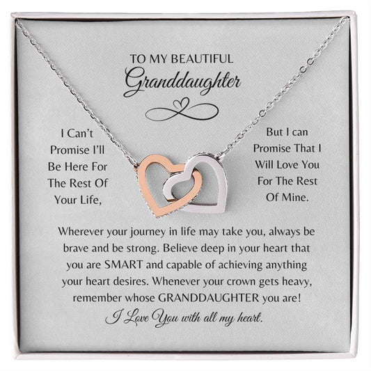 To my beautiful granddaughter| Interlocking Hearts Necklace