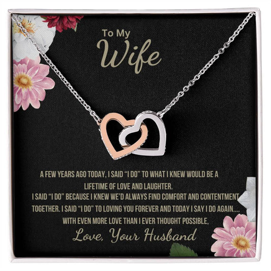 To My Wife| Interlocking Hearts Necklace